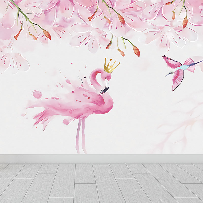 Avelena | Stehendes Feld Flamingo Tapete Moderne Vlies Wanddekoration