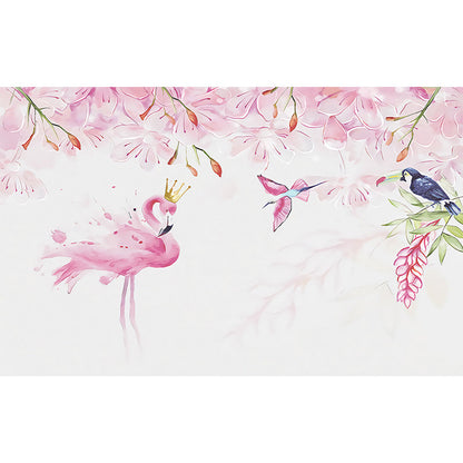 Avelena | Stehendes Feld Flamingo Tapete Moderne Vlies Wanddekoration