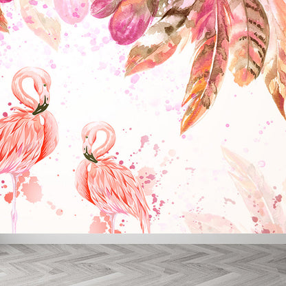 Avelena | Stehendes Feld Flamingo Tapete Moderne Vlies Wanddekoration