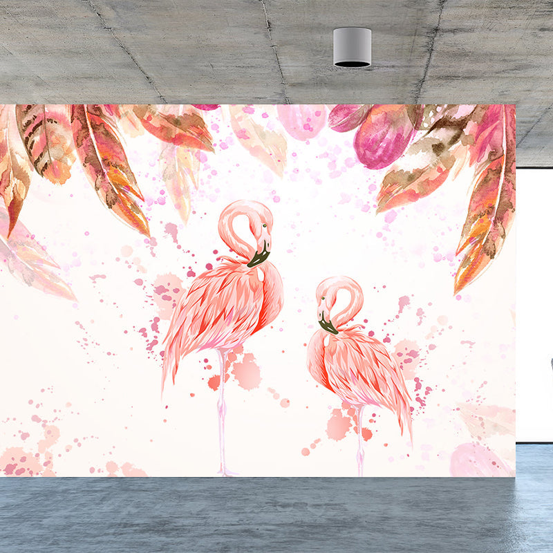 Avelena | Stehendes Feld Flamingo Tapete Moderne Vlies Wanddekoration