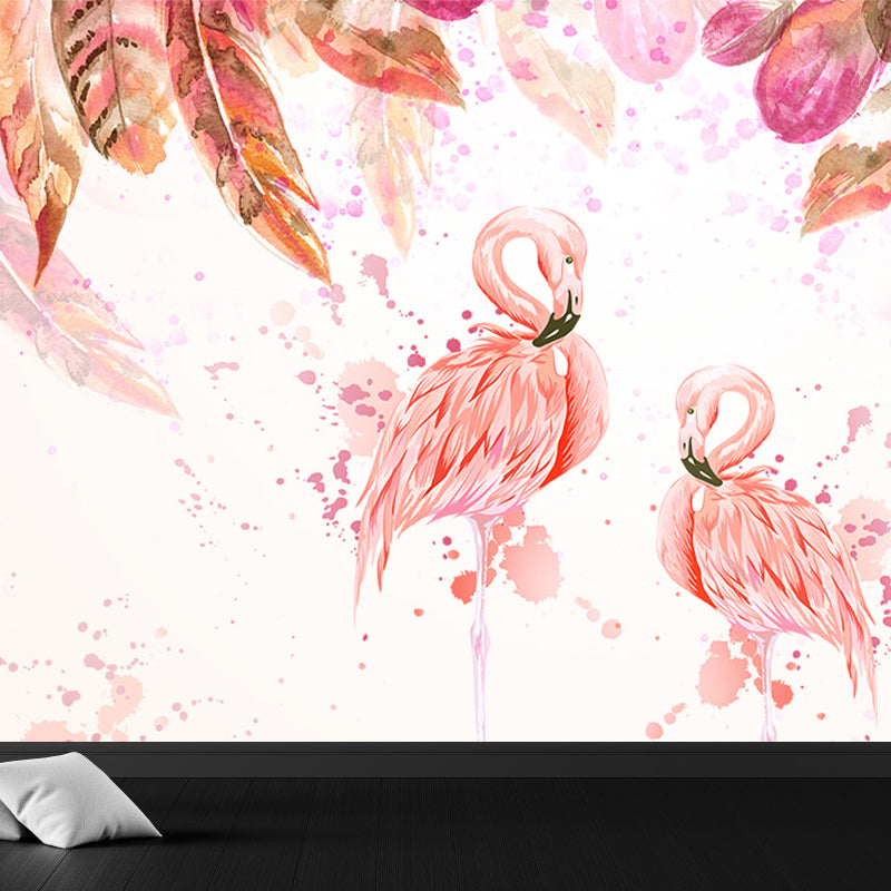 Avelena | Stehendes Feld Flamingo Tapete Moderne Vlies Wanddekoration