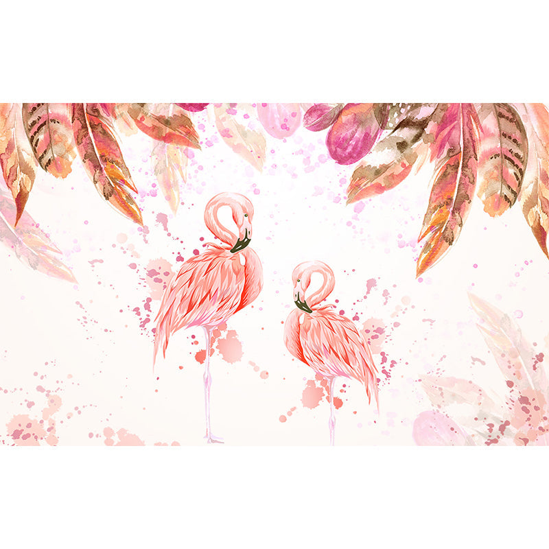 Avelena | Stehendes Feld Flamingo Tapete Moderne Vlies Wanddekoration