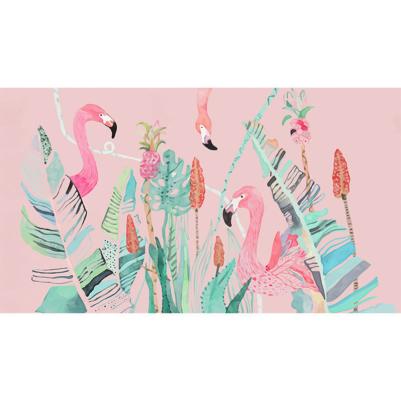 Avelena | Stehendes Feld Flamingo Tapete Moderne Vlies Wanddekoration