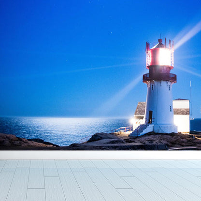 Avelena | Fotografie Beacon Bei Nacht Wandaufkleber für Das Wohnzimmer, Helle Farbe, Anpassung Des Drucks