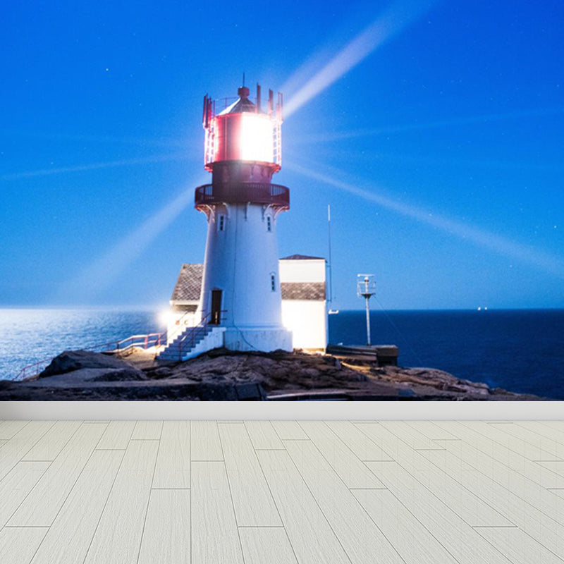 Avelena | Fotografie Beacon Bei Nacht Wandaufkleber für Das Wohnzimmer, Helle Farbe, Anpassung Des Drucks