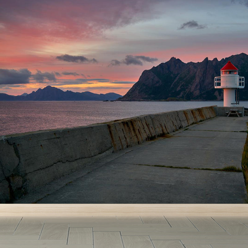 Avelena | Fotografie Beacon Bei Nacht Wandaufkleber für Das Wohnzimmer, Helle Farbe, Anpassung Des Drucks