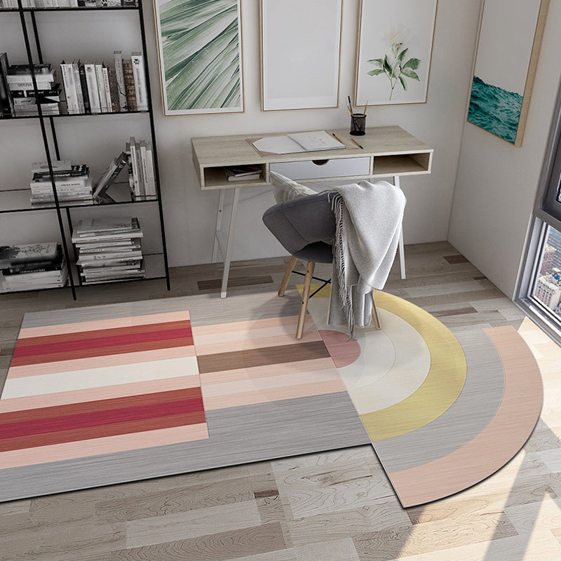 Avelena | Moderner Wohnzimmer Unregelmäßiger Teppich Bunter Farbblockmuster Teppich Polyester Haustierfreundlicher Bereichsteppich