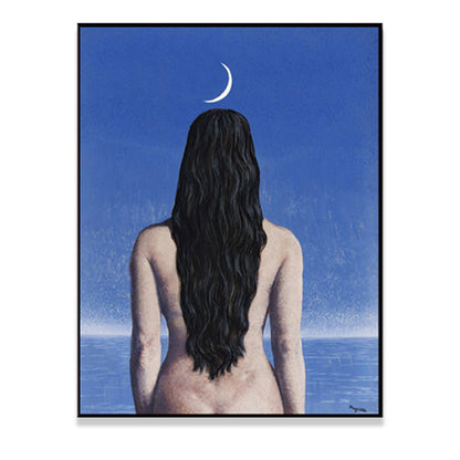 Avelena | Surrealismus Leinwandkunst Dunkle Farbe Magritte Figur Rückmalerei Wanddekoration für Das Schlafzimmer