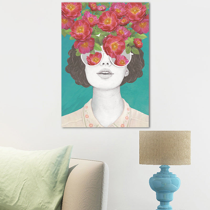 Avelena | Pastellfarbe Junge Frauen Leinwand Glam Stil Texturierte Wandkunst Dekor für Mädchenzimmer