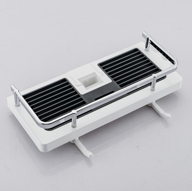 Avelena | Badezimmer Regal Caddy für Duschstange, keine Bohrung Pol Duschaufbewahrungsregal Halter