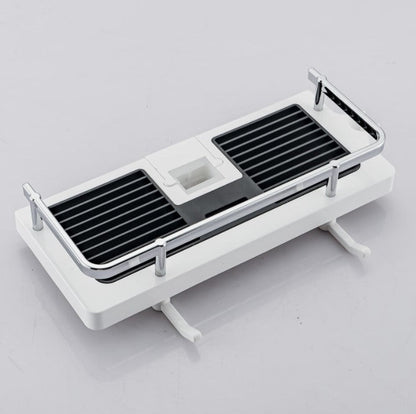 Avelena | Badezimmer Regal Caddy für Duschstange, keine Bohrung Pol Duschaufbewahrungsregal Halter