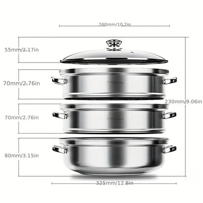 Avelena | 3-Lagiger Lebensmittel Dampfgarer Nutristeam