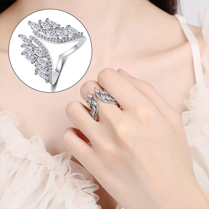 Avelena | Ring und Armband aus Legierung mit Engelsflügeln