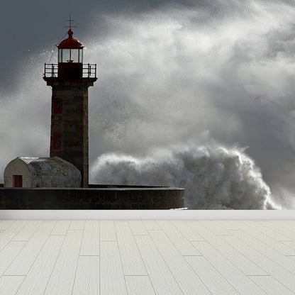 Avelena | Grand Lighthouse Wandmalerei Tapete für Esszimmer Menschliche Landschaft Wandverkleidung, Anpassbar