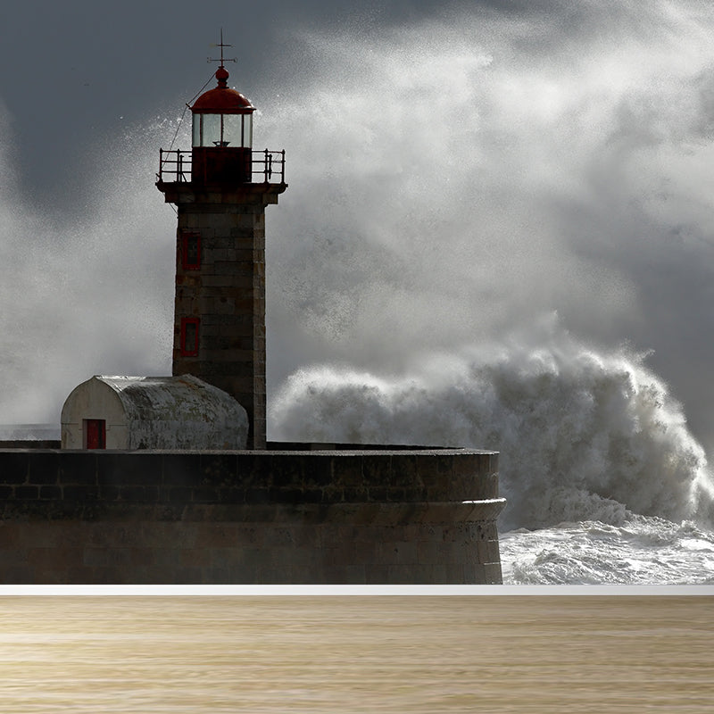 Avelena | Grand Lighthouse Wandmalerei Tapete für Esszimmer Menschliche Landschaft Wandverkleidung, Anpassbar