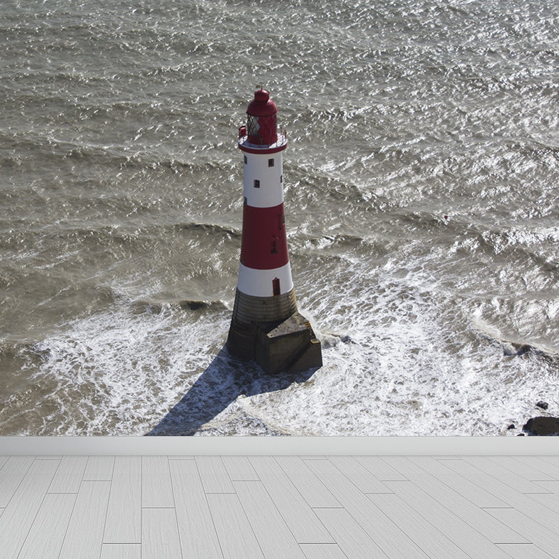 Avelena | Grand Lighthouse Wandmalerei Tapete für Esszimmer Menschliche Landschaft Wandverkleidung, Anpassbar
