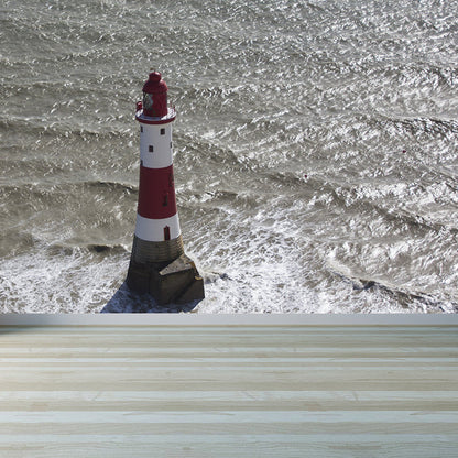 Avelena | Grand Lighthouse Wandmalerei Tapete für Esszimmer Menschliche Landschaft Wandverkleidung, Anpassbar