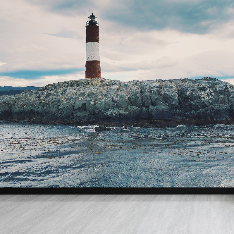 Avelena | Grand Lighthouse Wandmalerei Tapete für Esszimmer Menschliche Landschaft Wandverkleidung, Anpassbar