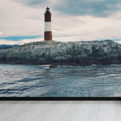 Avelena | Grand Lighthouse Wandmalerei Tapete für Esszimmer Menschliche Landschaft Wandverkleidung, Anpassbar