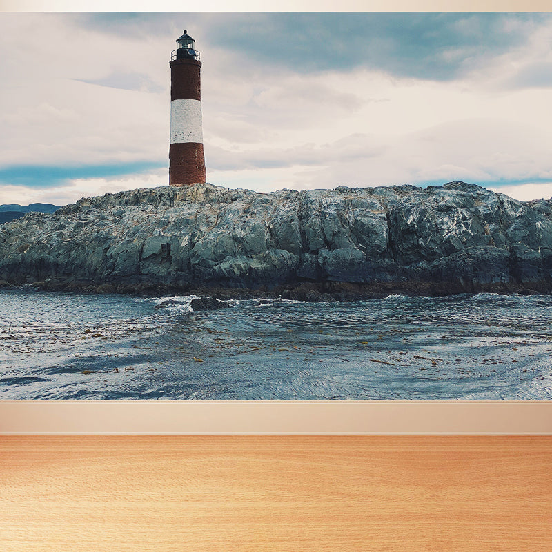 Avelena | Grand Lighthouse Wandmalerei Tapete für Esszimmer Menschliche Landschaft Wandverkleidung, Anpassbar