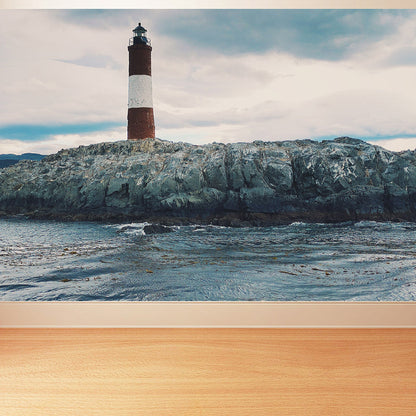 Avelena | Grand Lighthouse Wandmalerei Tapete für Esszimmer Menschliche Landschaft Wandverkleidung, Anpassbar