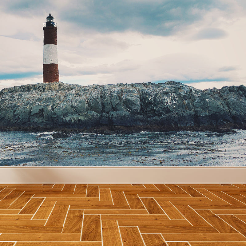Avelena | Grand Lighthouse Wandmalerei Tapete für Esszimmer Menschliche Landschaft Wandverkleidung, Anpassbar