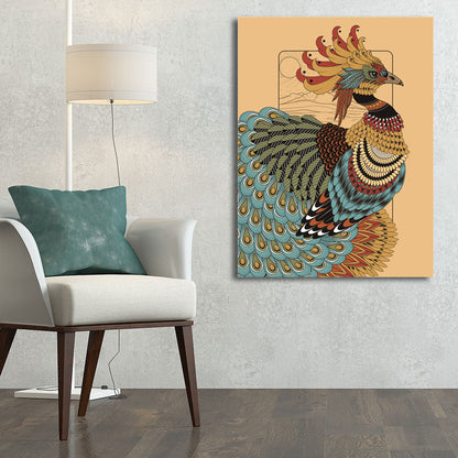 Avelena | Eule Wandkunst Drucken Bohemian Schöner Pfau Leinwand In Braun, Mehrere Größenoptionen