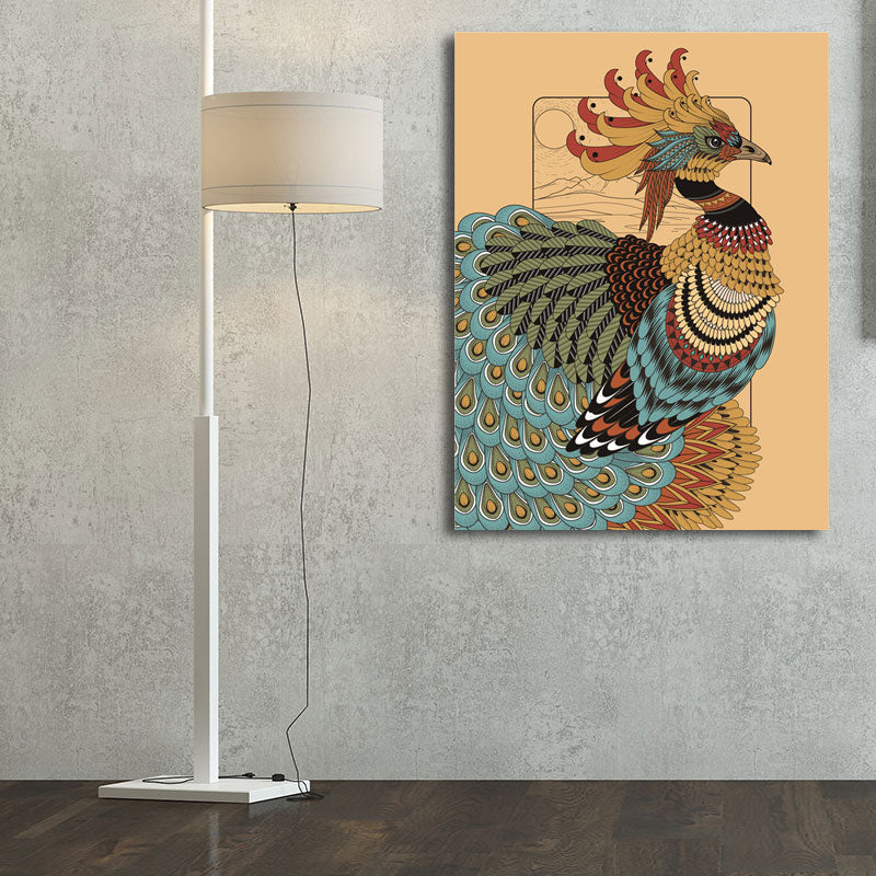 Avelena | Eule Wandkunst Drucken Bohemian Schöner Pfau Leinwand In Braun, Mehrere Größenoptionen