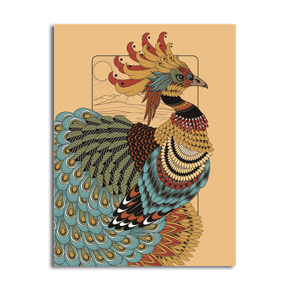 Avelena | Eule Wandkunst Drucken Bohemian Schöner Pfau Leinwand In Braun, Mehrere Größenoptionen