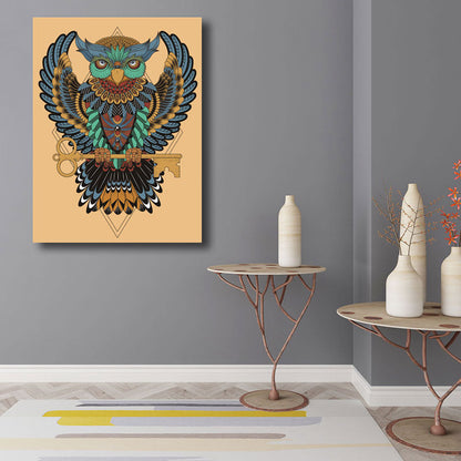 Avelena | Eule Wandkunst Drucken Bohemian Schöner Pfau Leinwand In Braun, Mehrere Größenoptionen