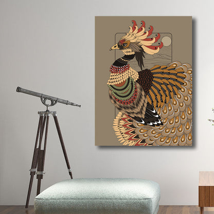 Avelena | Eule Wandkunst Drucken Bohemian Schöner Pfau Leinwand In Braun, Mehrere Größenoptionen