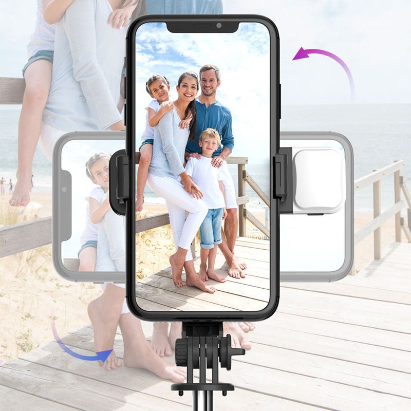 Avelena | Bluetooth-Selfie-Stick-Stativ mit Telefonhalter und Beauty-Fill-in-Beleuchtung