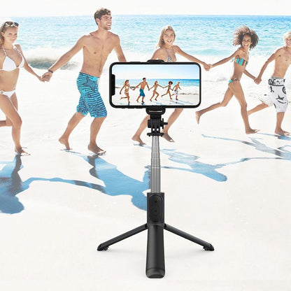 Avelena | Bluetooth-Selfie-Stick-Stativ mit Telefonhalter und Beauty-Fill-in-Beleuchtung
