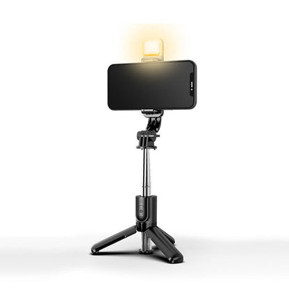 Avelena | Bluetooth-Selfie-Stick-Stativ mit Telefonhalter und Beauty-Fill-in-Beleuchtung