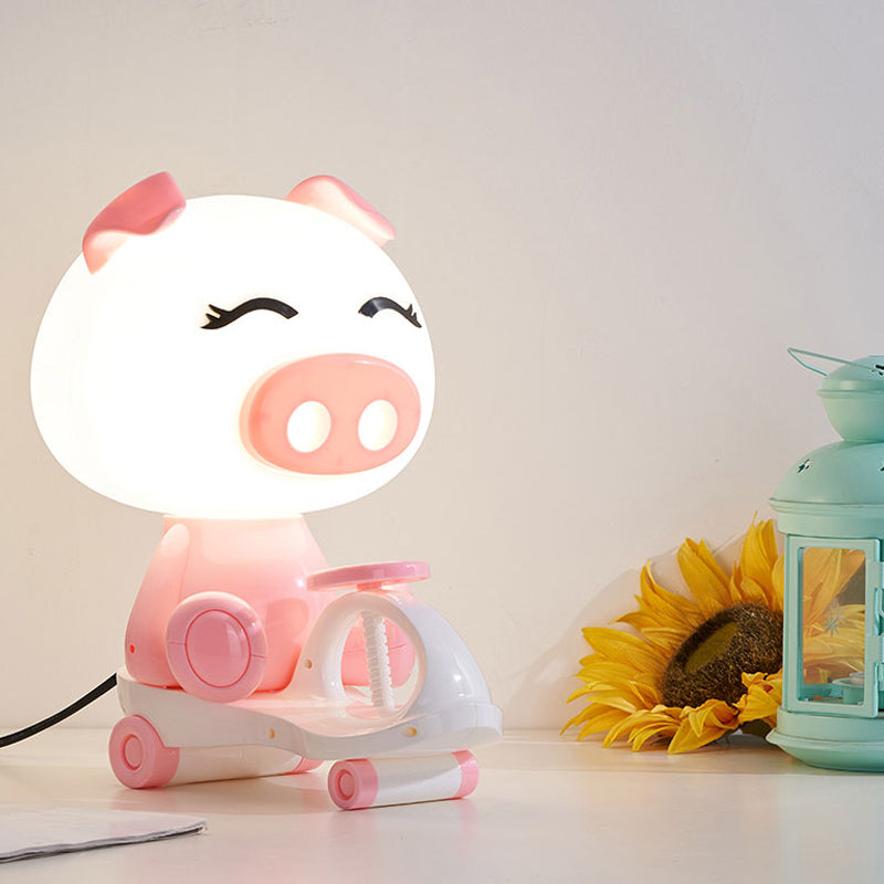 Avelena | Schwein/Samen/Frosch Kinder Schlafzimmer Lesebuch Licht Kunststoff 1-Licht Cartoon Nachttischlampe In Schwarz/Rosa/Grün