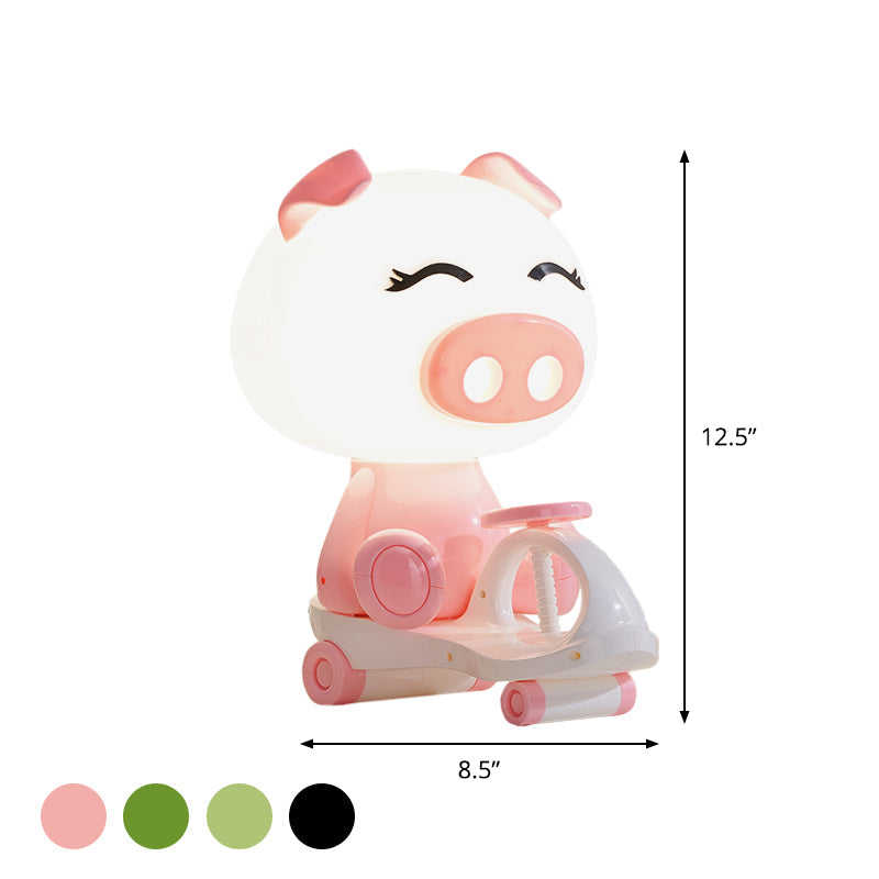 Avelena | Schwein/Samen/Frosch Kinder Schlafzimmer Lesebuch Licht Kunststoff 1-Licht Cartoon Nachttischlampe In Schwarz/Rosa/Grün