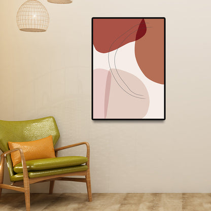 Avelena | Skandinavische Abstrakte Figuren Wandkunst Leinwand Dekoratives Orangefarbenes Gemälde für Das Wohnzimmer
