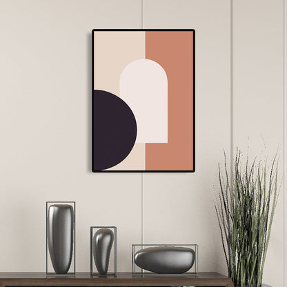 Avelena | Skandinavische Abstrakte Figuren Wandkunst Leinwand Dekoratives Orangefarbenes Gemälde für Das Wohnzimmer
