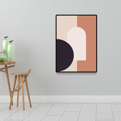 Avelena | Skandinavische Abstrakte Figuren Wandkunst Leinwand Dekoratives Orangefarbenes Gemälde für Das Wohnzimmer