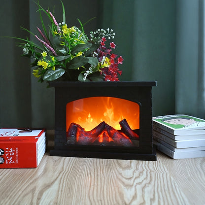 Avelena | Gemütliche rechteckige Kaminlaterne Ofenlampe - Realistische Simulationsflammenlichter