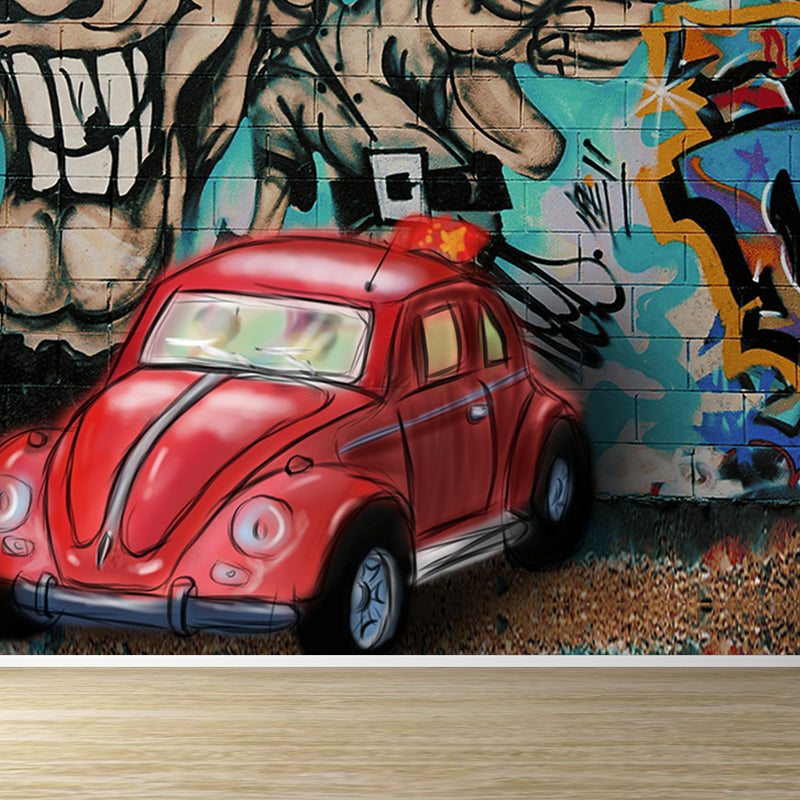 Avelena | Coole Street Graffiti Tapete Wandbild Jungenzimmer Abstraktes Muster Wandverkleidung, Maßgeschneidert