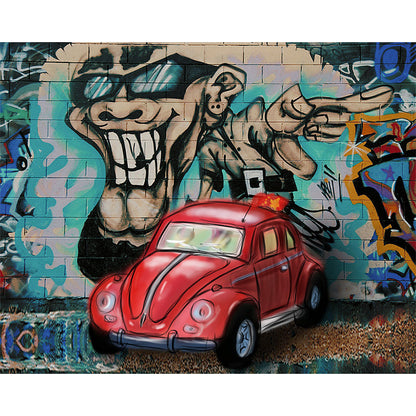 Avelena | Coole Street Graffiti Tapete Wandbild Jungenzimmer Abstraktes Muster Wandverkleidung, Maßgeschneidert