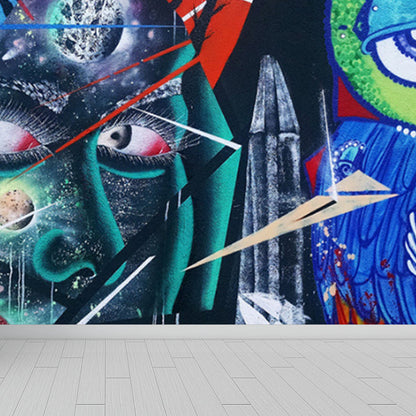 Avelena | Coole Street Graffiti Tapete Wandbild Jungenzimmer Abstraktes Muster Wandverkleidung, Maßgeschneidert
