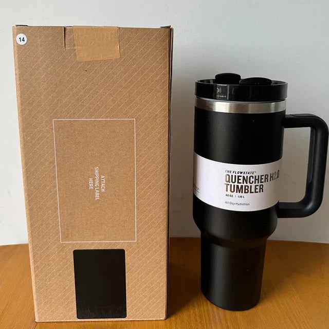 Avelena | Vakuumisolierte Tasse mit Deckel und Strohhalm Thermotumbler