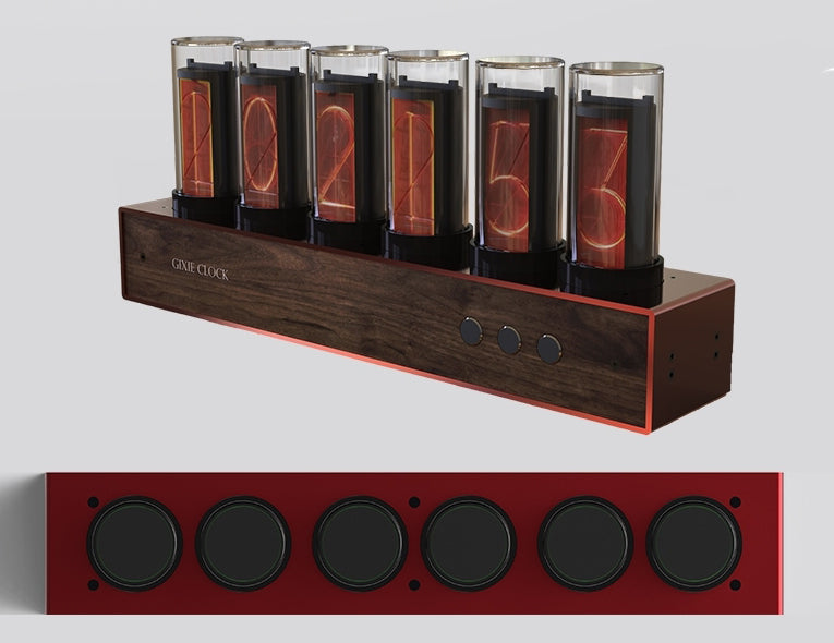 Avelena | DIY Massivholz Leuchtube 6-Bit Digitaluhr mit 7 Modi, Magnetdesign, einstellbare Farbe und präzise Zeitmessung, das beste handgefertigte Geschenk für ihn oder sie