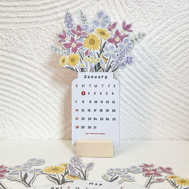 Avelena | 2024 Bloomy Flowers Tischkalender