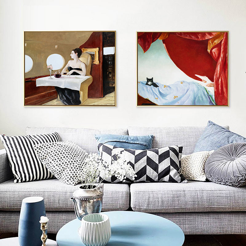 Avelena | Retro Interessen und Hobbys Malen Leinwand Texturiert Dunkle Farbe Wandkunst für Wohnzimmer