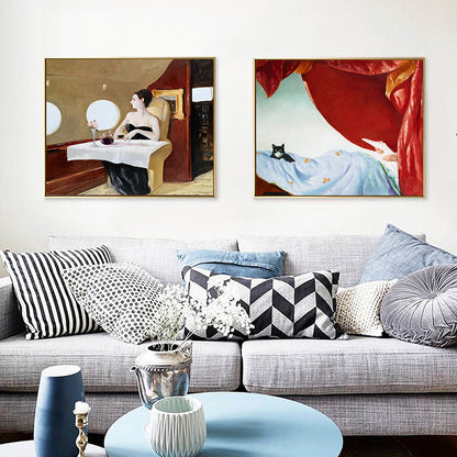 Avelena | Retro Interessen und Hobbys Malen Leinwand Texturiert Dunkle Farbe Wandkunst für Wohnzimmer