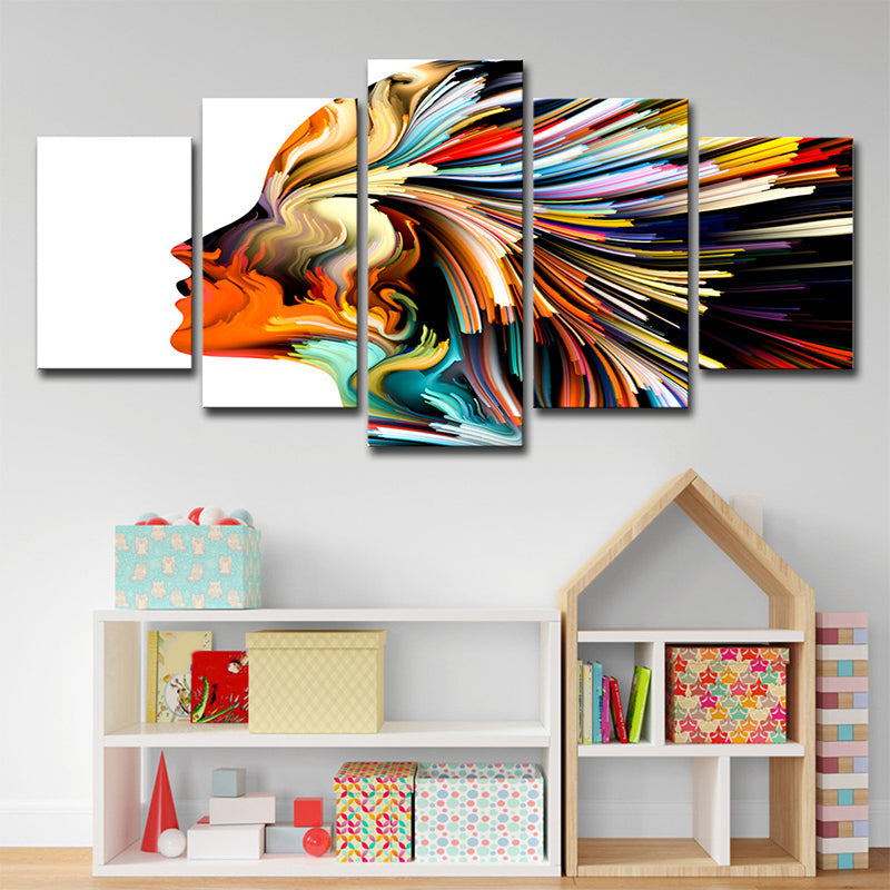 Avelena | Digital Print Frau Wandkunst Gelb-Weiß Modernismus Neuheit Leinwand für Wohnzimmer