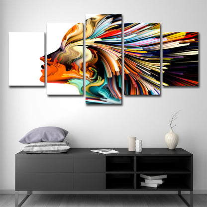 Avelena | Digital Print Frau Wandkunst Gelb-Weiß Modernismus Neuheit Leinwand für Wohnzimmer